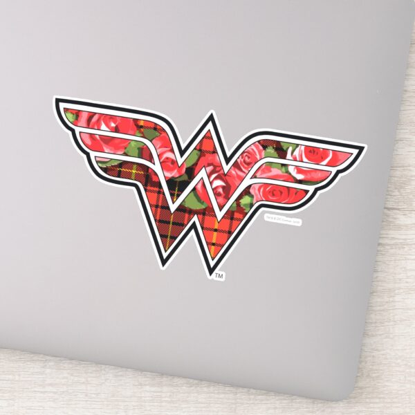 Red_Roses_and_Plaid_Wonder_Woman_Logo_Sticker_1 Red Roses And Plaid Wonder Woman Logo Sticker