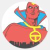 Red_Tornado_Behind_Cityscape_Classic_Round_Sticker_1 Red Tornado Behind Cityscape Classic Round Sticker