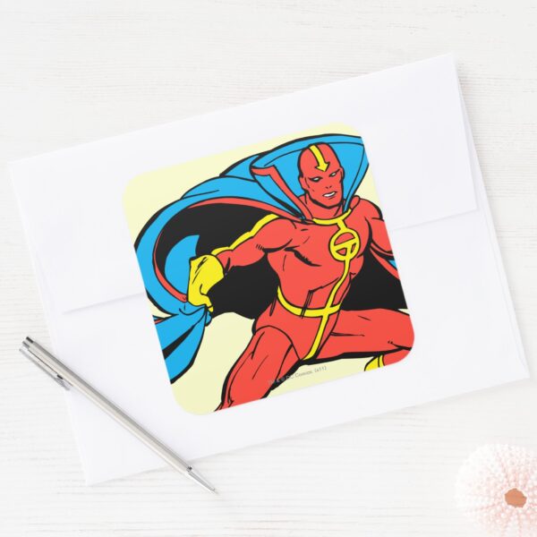 Red_Tornado_Cape_Pose_Square_Sticker_3 Red Tornado Cape Pose Square Sticker