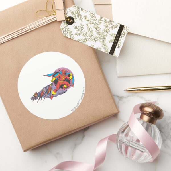 Red_Tornado_In_Wind_Motion_Classic_Round_Sticker_5 Red Tornado In Wind Motion Classic Round Sticker