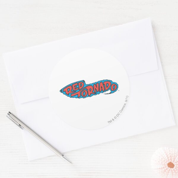 Red_Tornado_Logo_Classic_Round_Sticker_3 Red Tornado Logo Classic Round Sticker