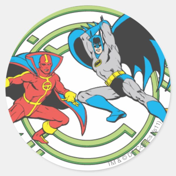 Red_Tornado_+_Batman_Classic_Round_Sticker_1 Red Tornado Batman Classic Round Sticker
