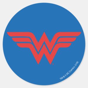 Red_Wonder_Woman_Logo_Classic_Round_Sticker_1 Red Wonder Woman Logo Classic Round Sticker