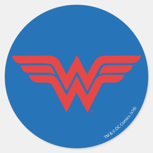 Red_Wonder_Woman_Logo_Classic_Round_Sticker_1 Red Wonder Woman Logo Classic Round Sticker