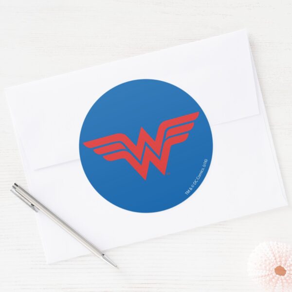 Red_Wonder_Woman_Logo_Classic_Round_Sticker_3 Red Wonder Woman Logo Classic Round Sticker
