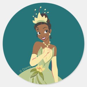 Regal_Radiance_Princess_Tiana_Classic_Round_Sticker_1 Regal Radiance Princess Tiana Classic Round Sticker
