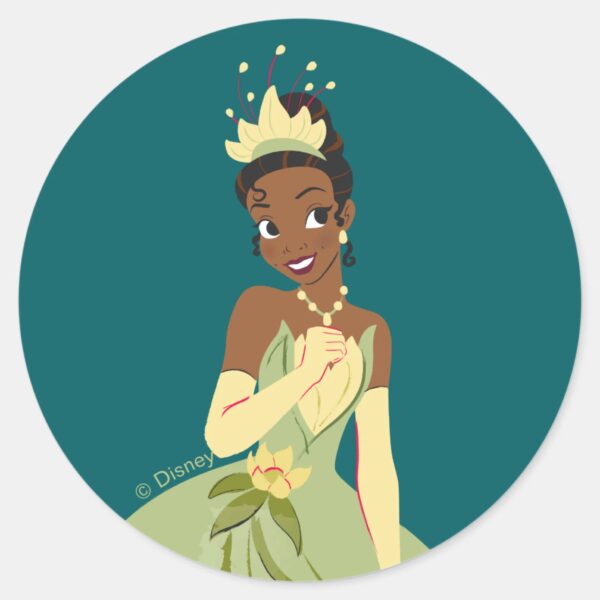 Regal_Radiance_Princess_Tiana_Classic_Round_Sticker_1 Regal Radiance Princess Tiana Classic Round Sticker