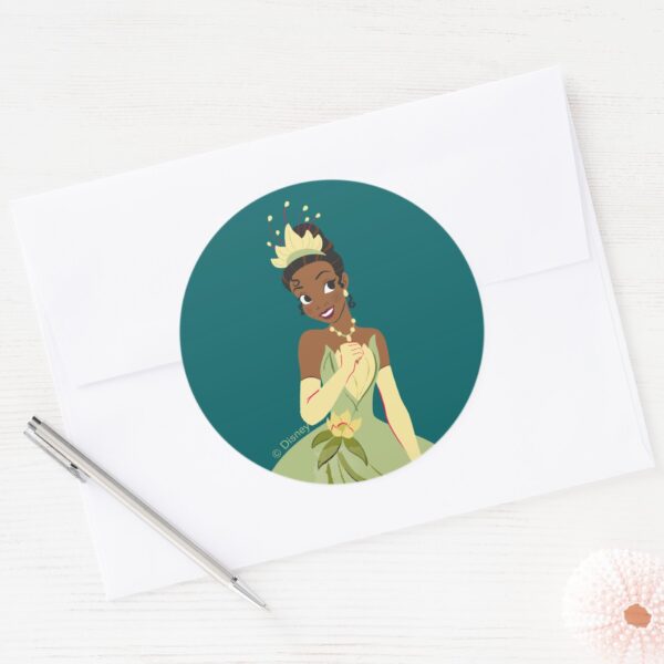 Regal_Radiance_Princess_Tiana_Classic_Round_Sticker_3 Regal Radiance Princess Tiana Classic Round Sticker