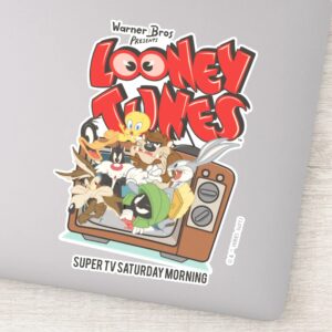 Retro LOONEY TUNES™ Bursting From TV Sticker