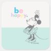 Retro_Minnie_Mouse_-_Be_Happy_Colored_Text_Square_Sticker_1 Retro Minnie Mouse Be Happy Colored Text Square Sticker