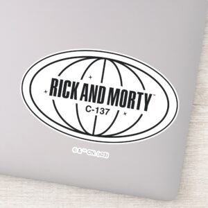 Retro Rick And Morty C 137 Dimension Badge Sticker