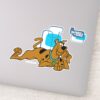 Retro Squares Scooby Doo Lying Down Sticker