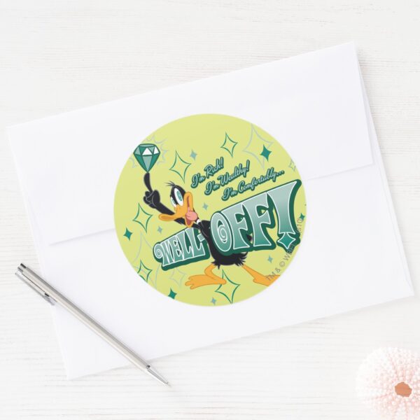 Rich_and_Wealthy_DAFFY_DUCK™_Classic_Round_Sticker_3 Rich And Wealthy DAFFY DUCK™ Classic Round Sticker