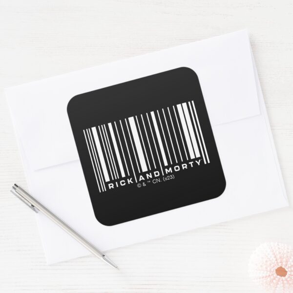 Rick_and_Morty_Bar_Code_Graphic_Square_Sticker_3 Rick And Morty Bar Code Graphic Square Sticker