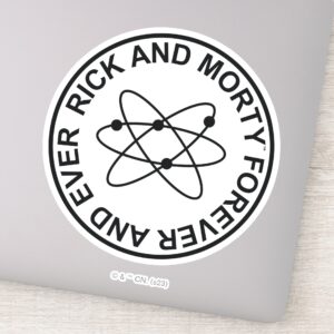 Rick And Morty Forever And Ever Atomic Badge Sticker