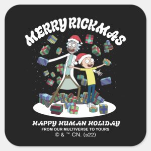 Rick And Morty Merry Rickmas Presents Square Sticker