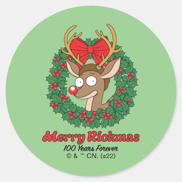 Rick_and_Morty___Reindeer_Morty_Merry_Rickmas_Classic_Round_Sticker_1 Rick And Morty Reindeer Morty Merry Rickmas Classic Round Sticker