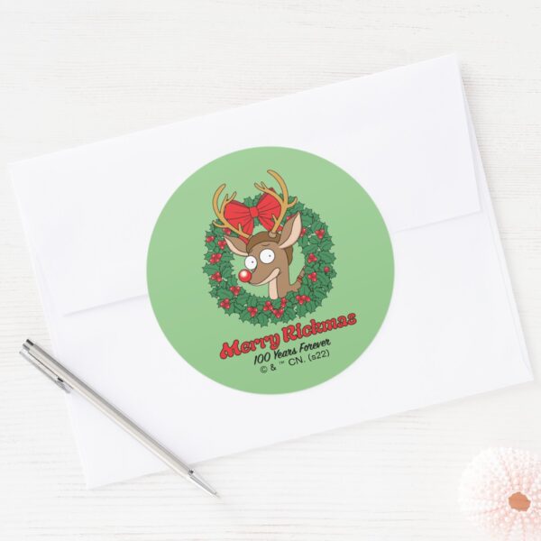 Rick_and_Morty___Reindeer_Morty_Merry_Rickmas_Classic_Round_Sticker_3 Rick And Morty Reindeer Morty Merry Rickmas Classic Round Sticker