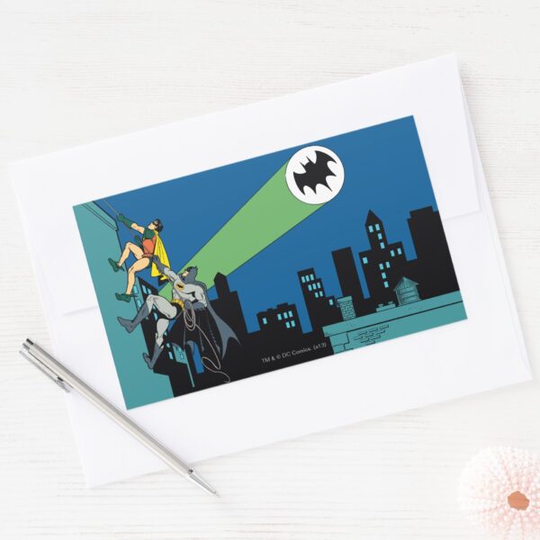 Robin_And_Batman_Climb_Rectangular_Sticker_3 Robin And Batman Climb Rectangular Sticker