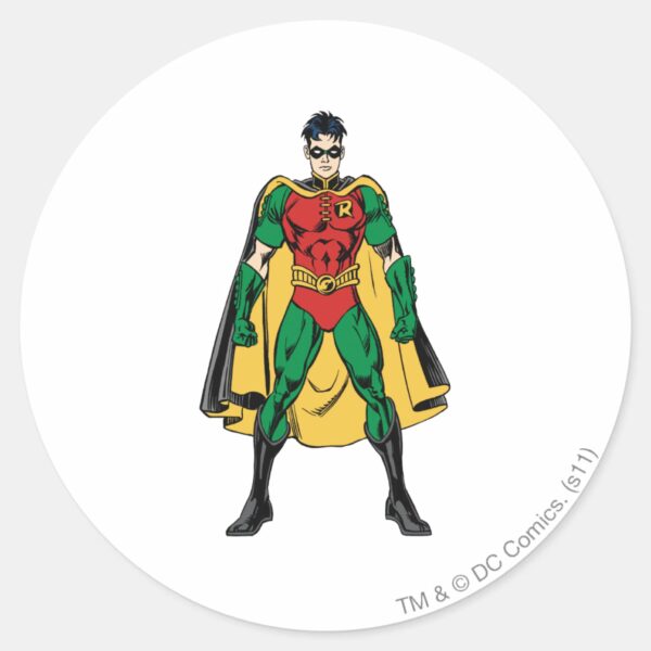 Robin_Classic_Stance_Classic_Round_Sticker_1 Robin Classic Stance Classic Round Sticker