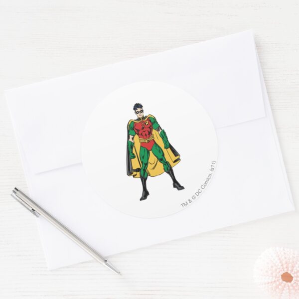 Robin_Classic_Stance_Classic_Round_Sticker_3 Robin Classic Stance Classic Round Sticker