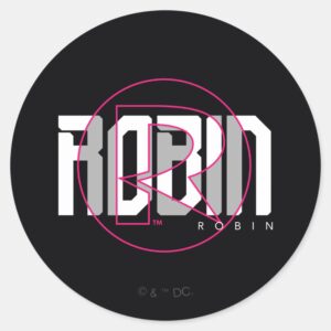 Robin Hi Tech Name Graphic Classic Round Sticker