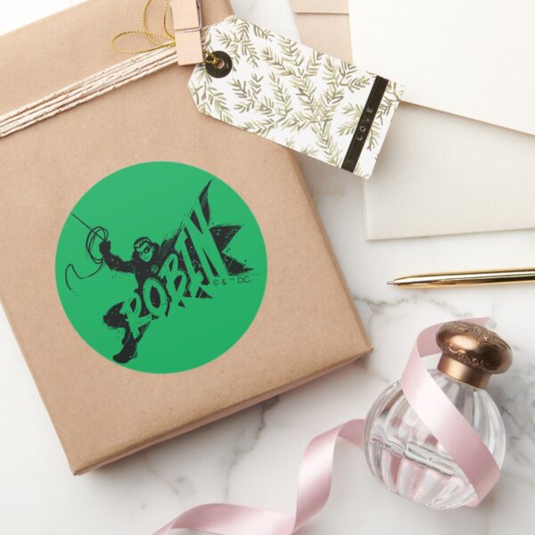 Robin Ink Brush Name Classic Round Sticker