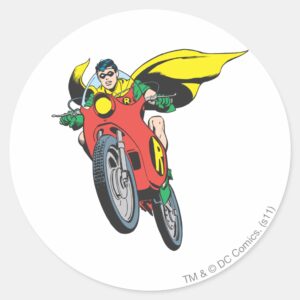 Robin Rides 2 Classic Round Sticker