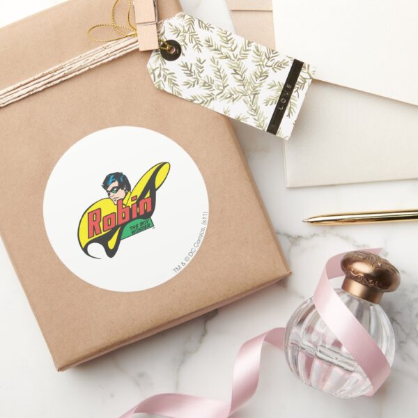 Robin_The_Boy_Wonder_Classic_Round_Sticker_5 Robin The Boy Wonder Classic Round Sticker