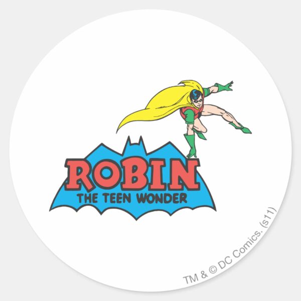 Robin_The_Teen_Wonder_Classic_Round_Sticker_1 Robin The Teen Wonder Classic Round Sticker