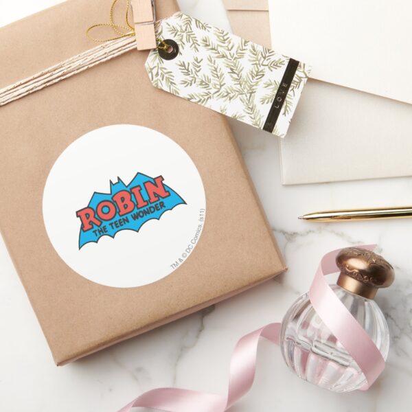 Robin_The_Teen_Wonder_Logo_Classic_Round_Sticker_5 Robin The Teen Wonder Logo Classic Round Sticker