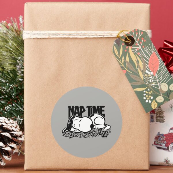 Rock_Tees___Snoopy_Nap_Time_Classic_Round_Sticker_5 Rock Tees Snoopy Nap Time Classic Round Sticker