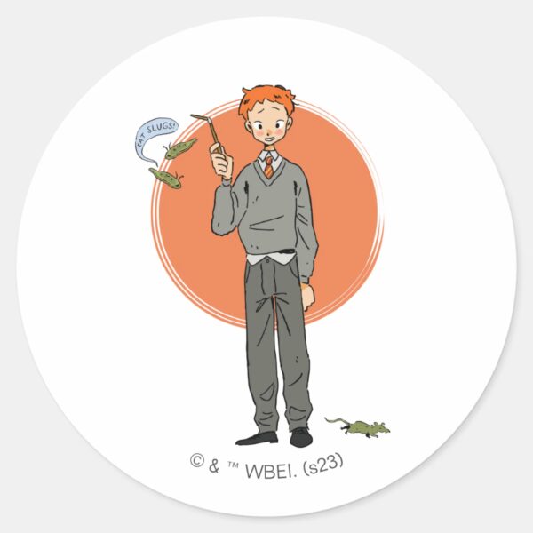 Ron_Weasley_Illustration__Eat_Slugs__Classic_Round_Sticker_1 Ron Weasley Illustration Eat Slugs Classic Round Sticker