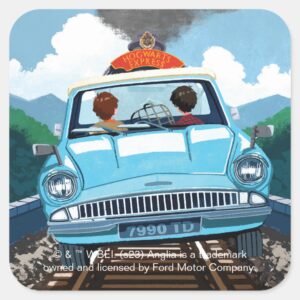 Ron HARRY POTTER™ In Flying Car To HOGWARTS™ Square Sticker