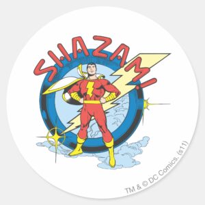SHAZAM CLASSIC ROUND STICKER