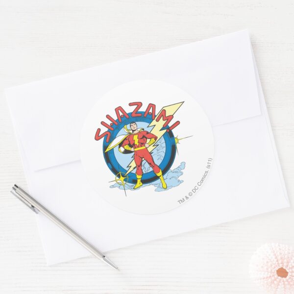 SHAZAM_CLASSIC_ROUND_STICKER_3 SHAZAM CLASSIC ROUND STICKER