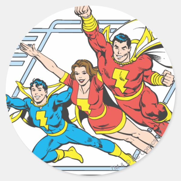 SHAZAM_Family_Classic_Round_Sticker_1 SHAZAM Family Classic Round Sticker