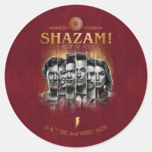 SHAZAM Fury Of The Gods Character Photo Bars Classic Round Sticker