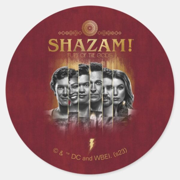 SHAZAM!_Fury_of_the_Gods___Character_Photo_Bars_Classic_Round_Sticker_1 SHAZAM Fury Of The Gods Character Photo Bars Classic Round Sticker