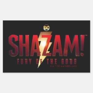 SHAZAM Fury Of The Gods Fury Of The Gods Logo Rectangular Sticker