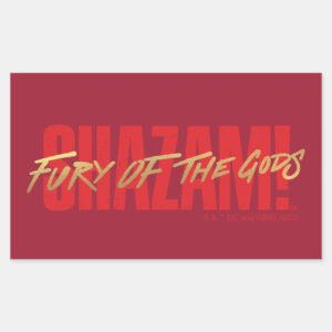 SHAZAM Fury Of The Gods Golden Marker Logo Rectangular Sticker