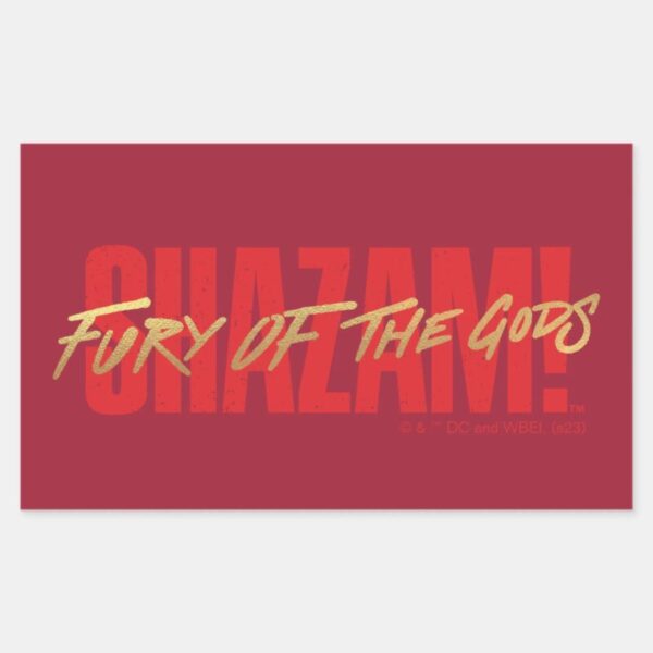 SHAZAM!_Fury_of_the_Gods___Golden_Marker_Logo_Rectangular_Sticker_1 SHAZAM Fury Of The Gods Golden Marker Logo Rectangular Sticker