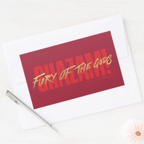 SHAZAM!_Fury_of_the_Gods___Golden_Marker_Logo_Rectangular_Sticker_3 SHAZAM Fury Of The Gods Golden Marker Logo Rectangular Sticker