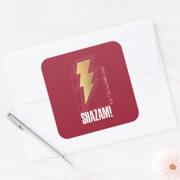 SHAZAM!_Fury_of_the_Gods___Lightning_Bolt_Badge_Square_Sticker_3 SHAZAM Fury Of The Gods Lightning Bolt Badge Square Sticker