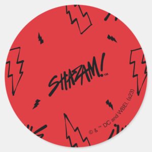 SHAZAM Fury Of The Gods Marker Doodle Pattern Classic Round Sticker