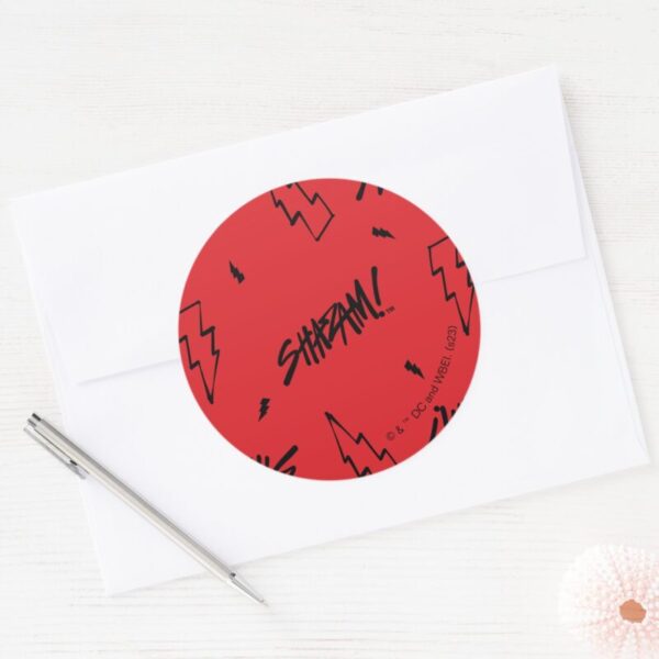 SHAZAM!_Fury_of_the_Gods___Marker_Doodle_Pattern_Classic_Round_Sticker_3 SHAZAM Fury Of The Gods Marker Doodle Pattern Classic Round Sticker