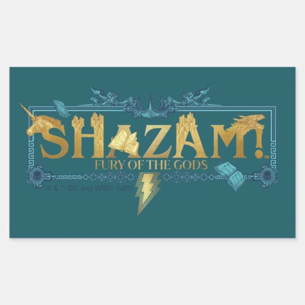 SHAZAM!_Fury_of_the_Gods___Mythical_Logo_Rectangular_Sticker_1 SHAZAM Fury Of The Gods Mythical Logo Rectangular Sticker