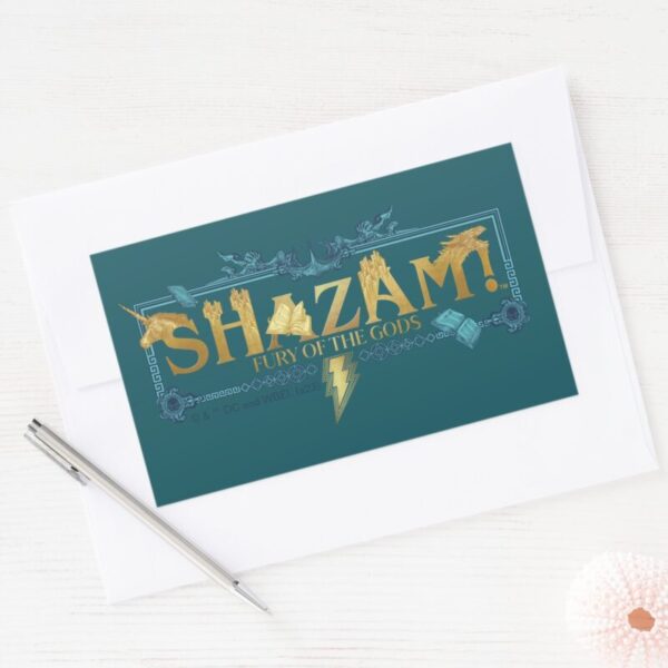 SHAZAM!_Fury_of_the_Gods___Mythical_Logo_Rectangular_Sticker_3 SHAZAM Fury Of The Gods Mythical Logo Rectangular Sticker