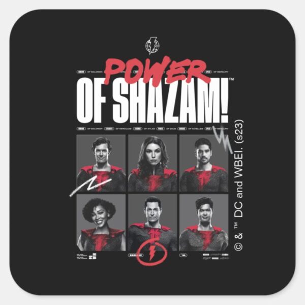 SHAZAM!_Fury_of_the_Gods___Power_of_SHAZAM_Group_Square_Sticker_1 SHAZAM Fury Of The Gods Power Of SHAZAM Group Square Sticker