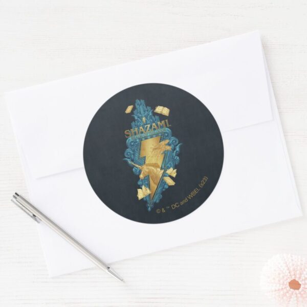 SHAZAM!_Fury_of_the_Gods___Realm_of_the_Gods_Logo_Classic_Round_Sticker_3 SHAZAM Fury Of The Gods Realm Of The Gods Logo Classic Round Sticker